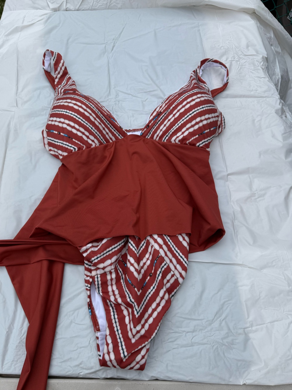 VENUS Rust-Print One-Piece Swimsuit with White Dot Accents